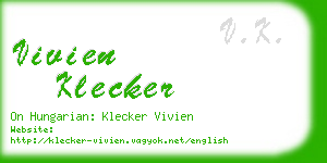 vivien klecker business card